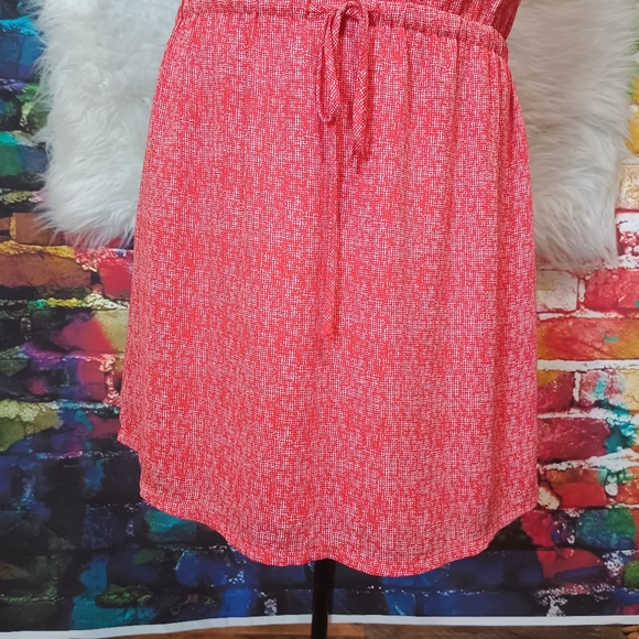 Hillary Radley Red and White Sleeveless Front Button Dress Size 6 - Picture 7 of 10